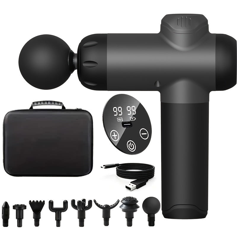 99-Level Fascia Gun Muscle Massager with LED Screen(Black)-1