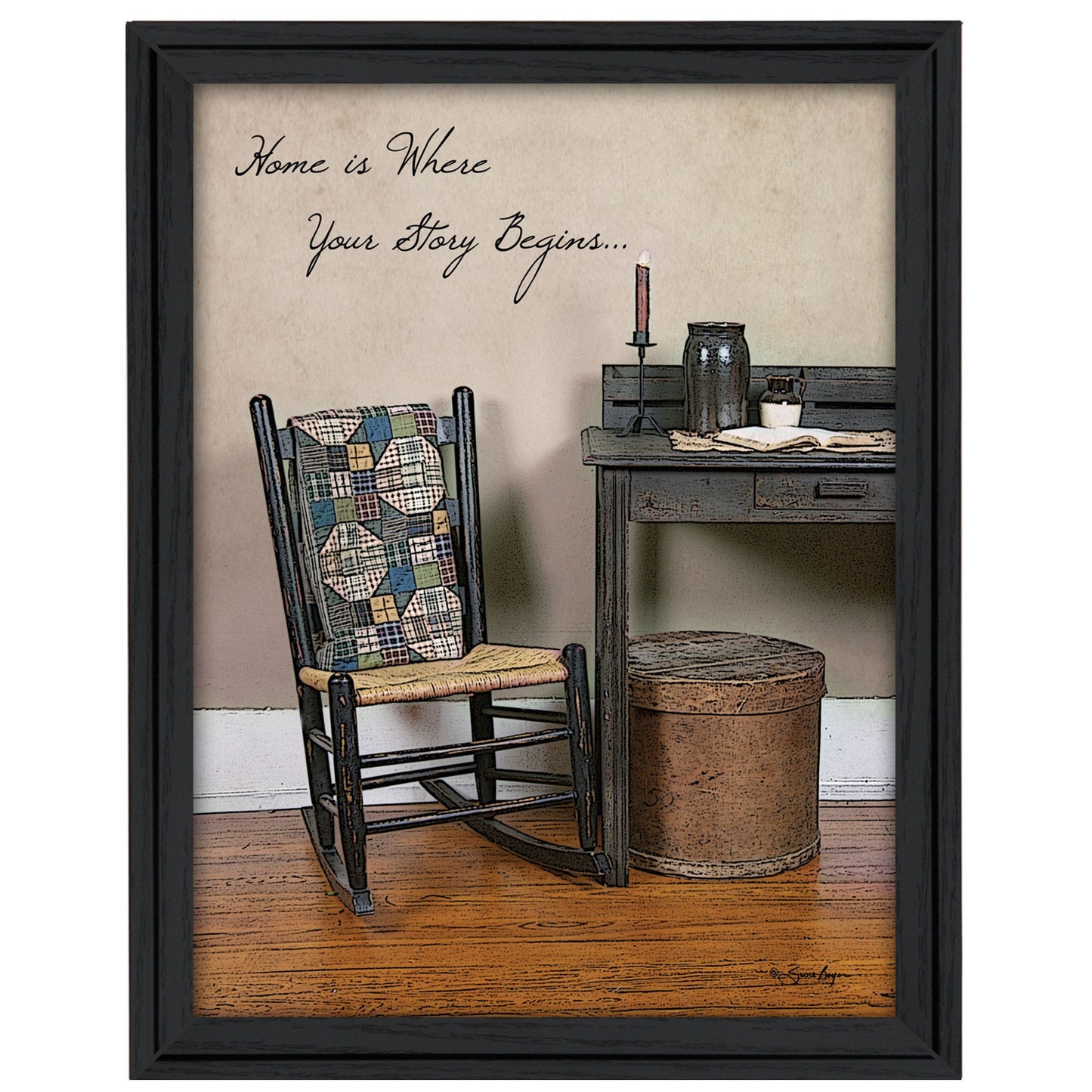 Home Story Black Framed Print Wall Art-1