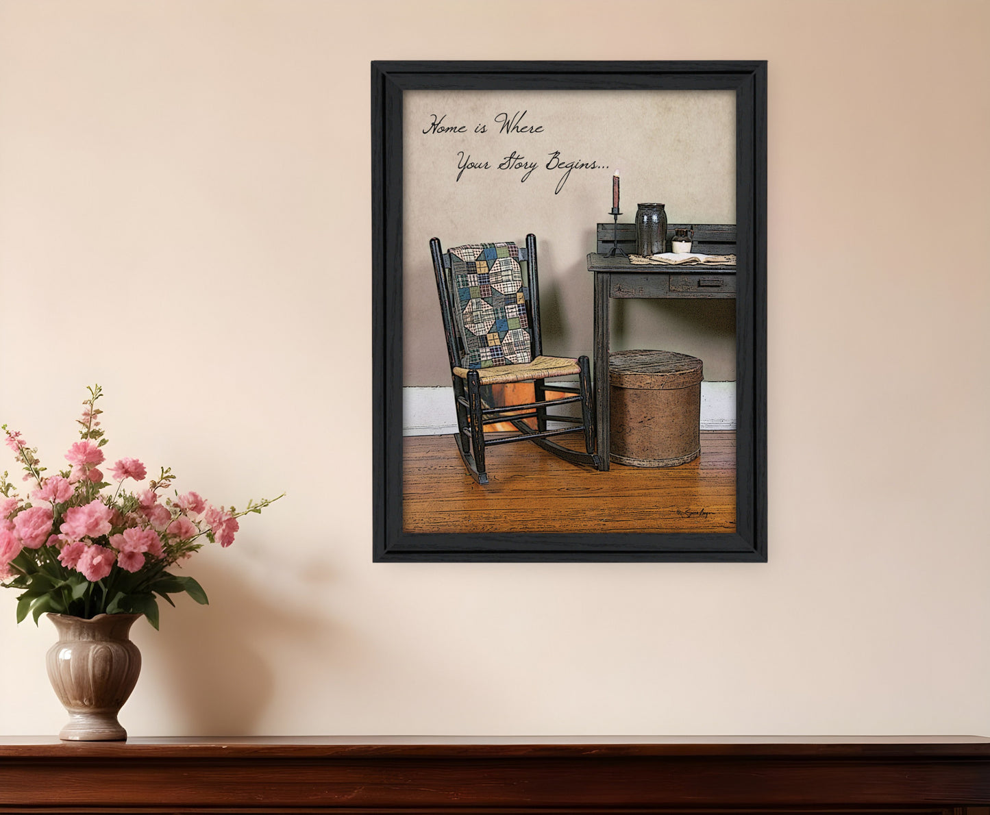 Home Story Black Framed Print Wall Art-0