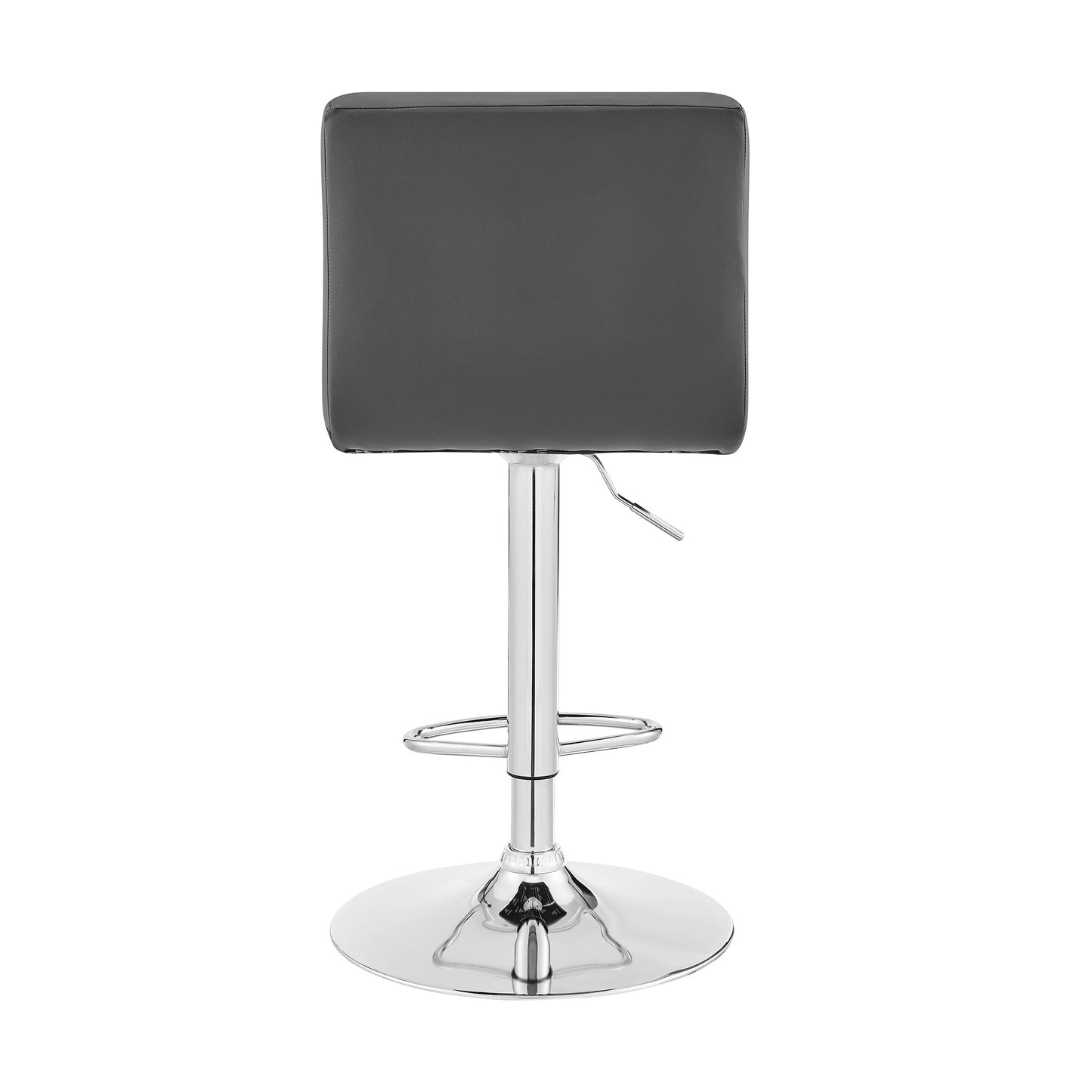 24" Gray And Silver Iron Swivel Low Back Adjustable Height Bar Chair-4