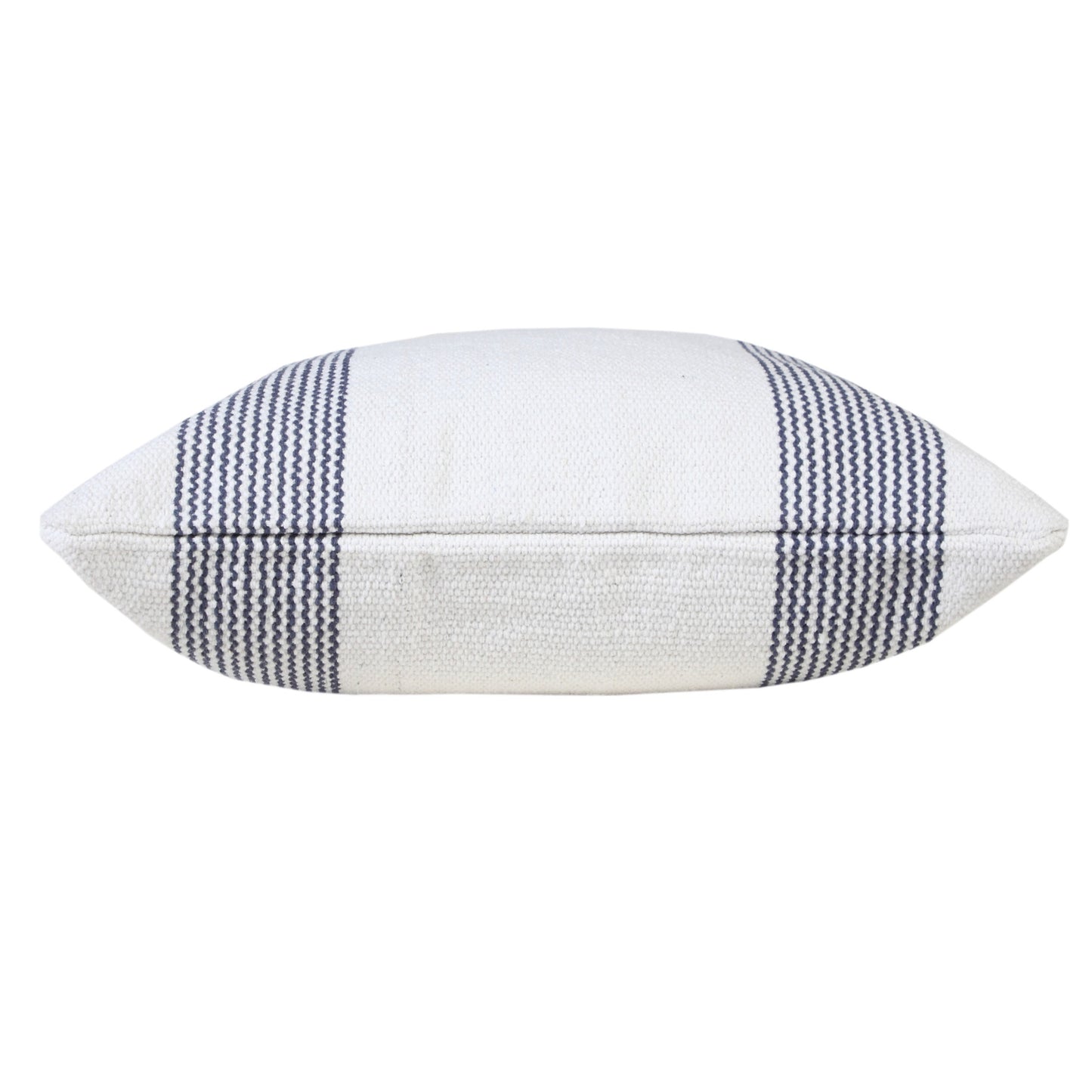 20" X 20" Pale Blue And White 100% Cotton Geometric Zippered Pillow-4