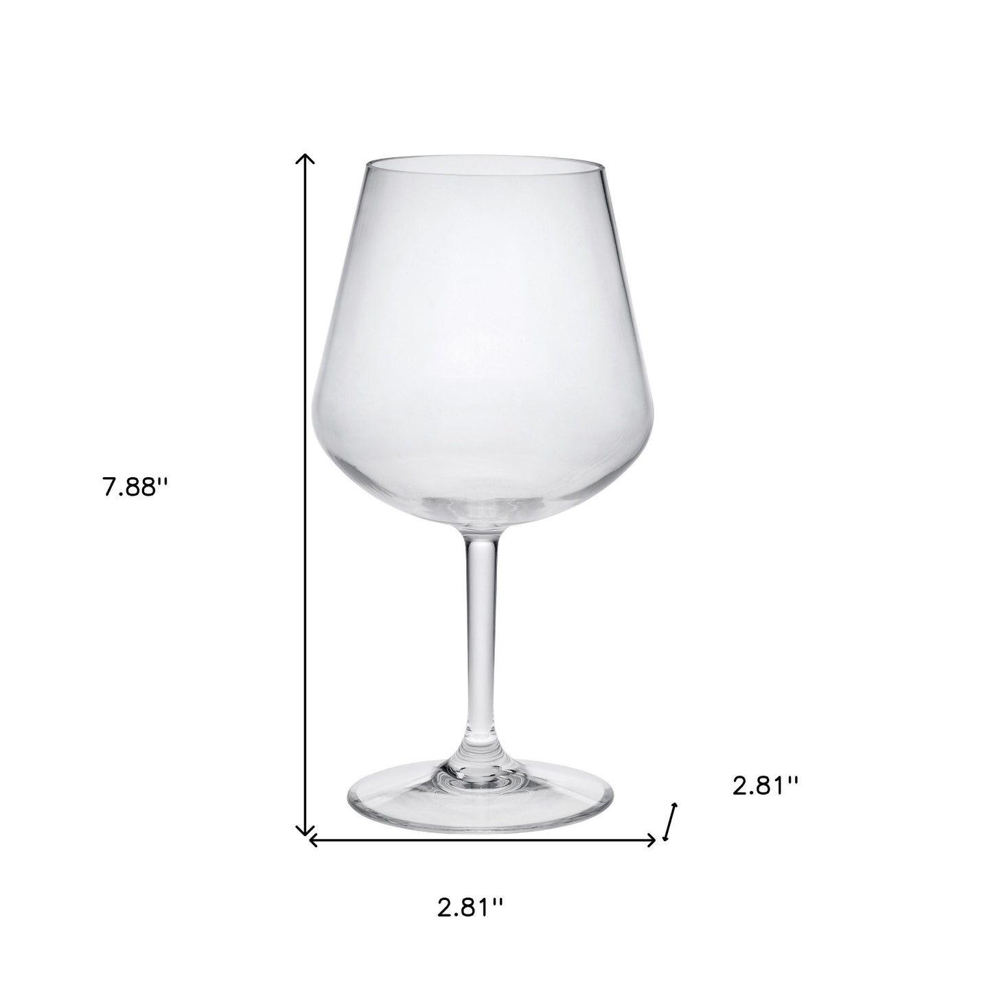 Set of Four Clear Tritan Plastic Stemmed All Purpose Wine Glasses-5