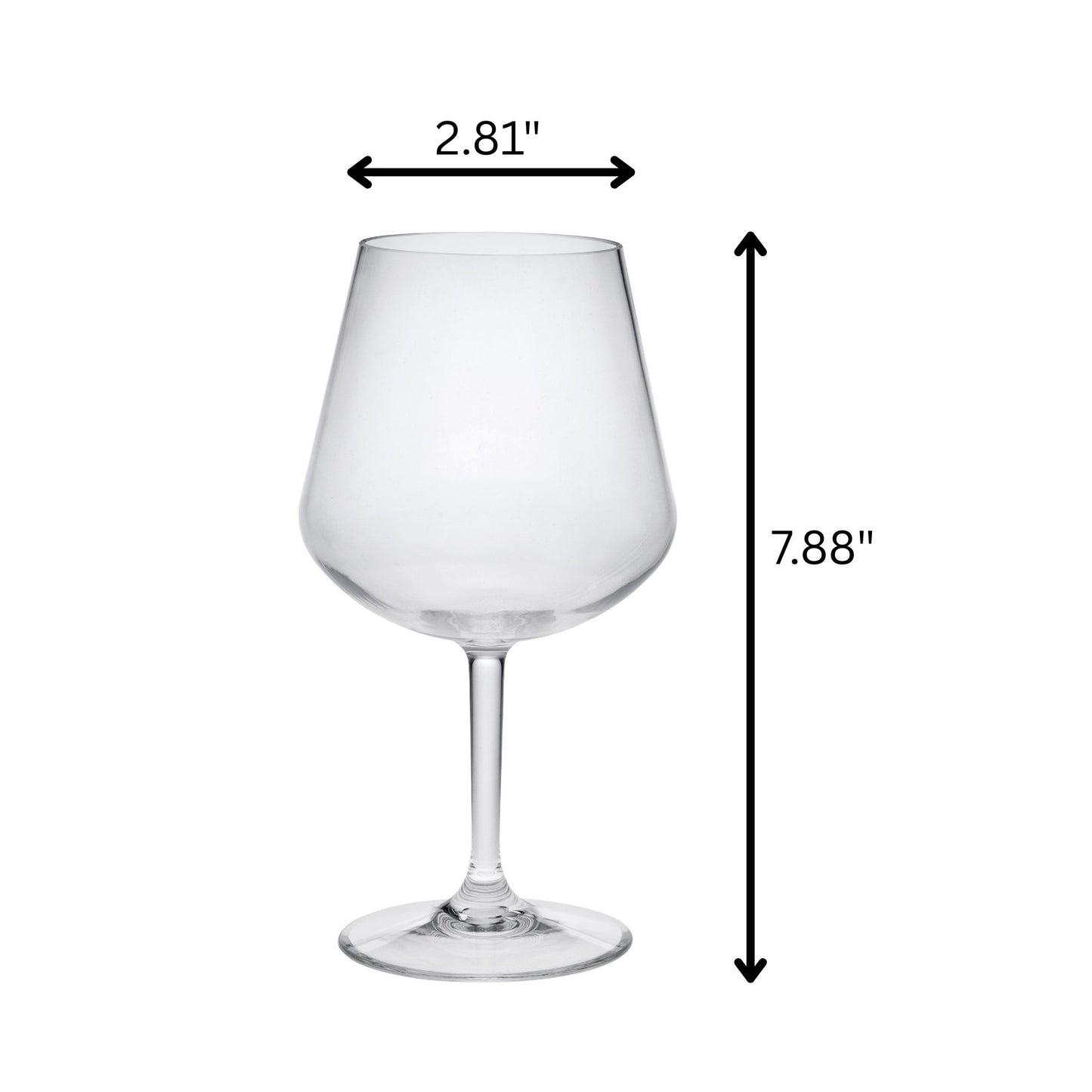 Set of Four Clear Tritan Plastic Stemmed All Purpose Wine Glasses-7