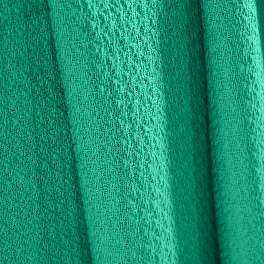 King Turquoise Cotton Waffle Weave Honeycomb Blanket-8
