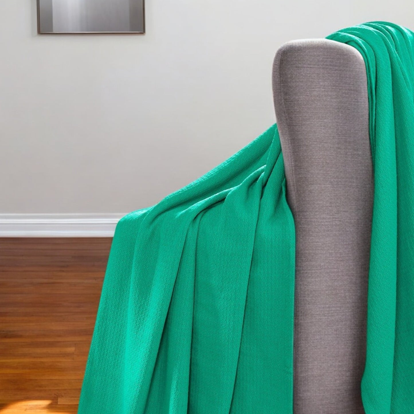 King Turquoise Cotton Waffle Weave Honeycomb Blanket-2