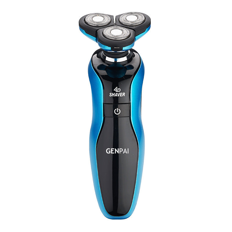 Gold & Blue Three-Blade Electric Shaver-3