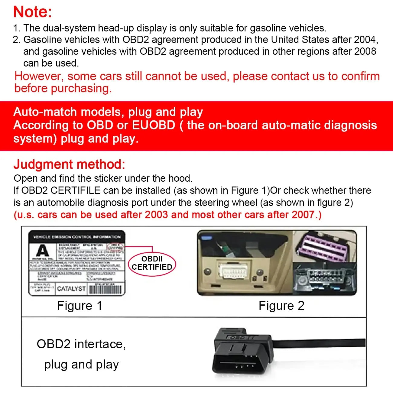 AD B1 HeadUp Display HUD OBD2 Speedometer Gauge Black-2