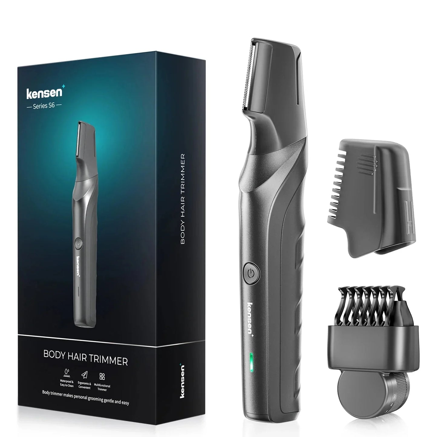 Electric Body Hair Trimmer IPX5 Waterproof Groomer Clipper Black-1
