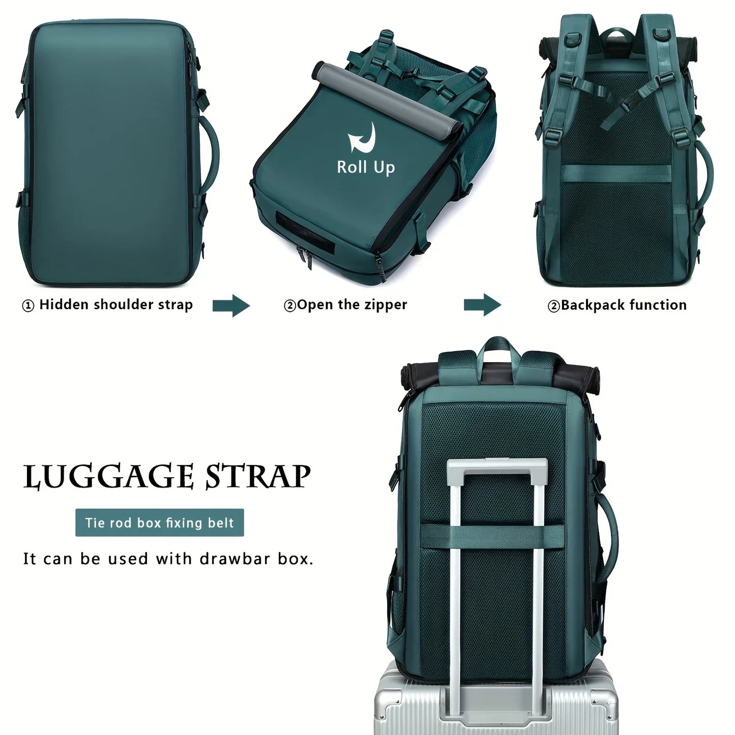 Fashionable 3-in-1 Travel Backpack Handbag Blue-1
