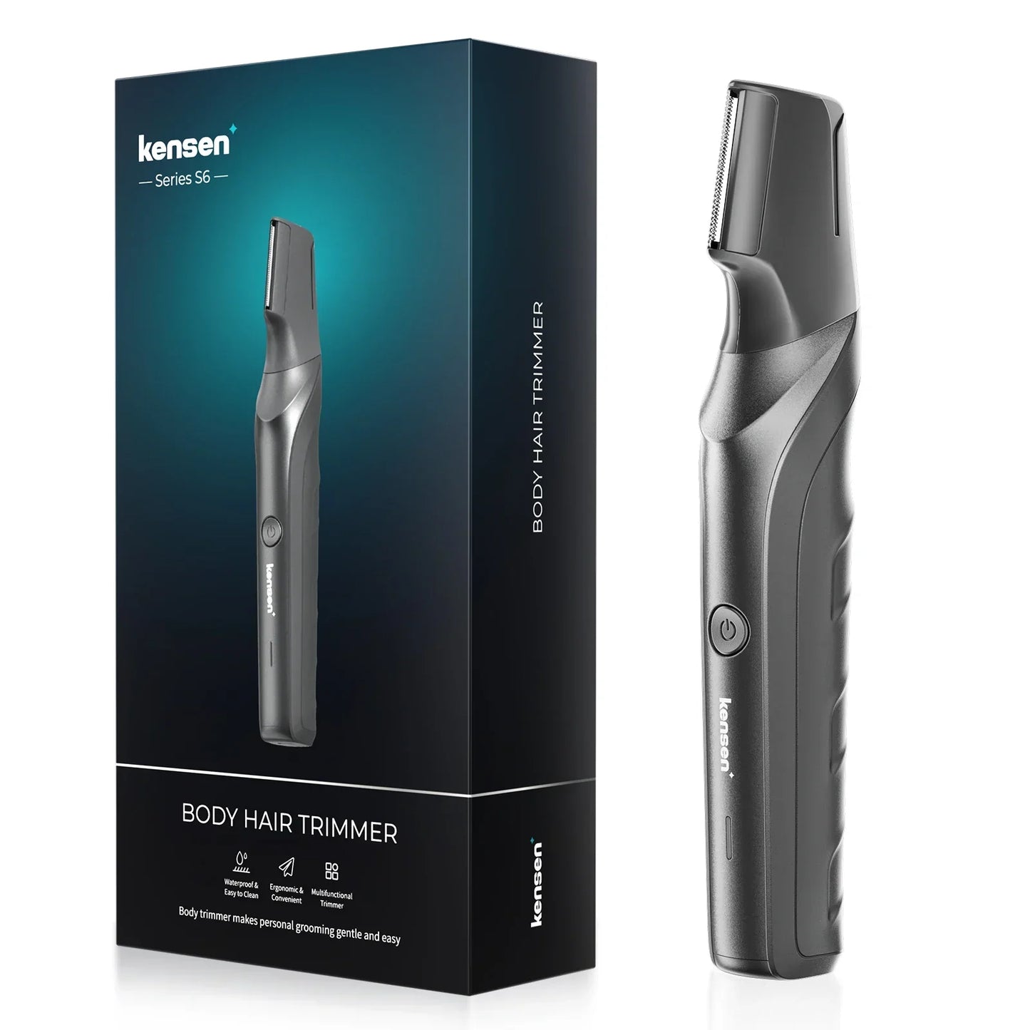 Electric Body Hair Trimmer IPX5 Waterproof Groomer Clipper Black-0