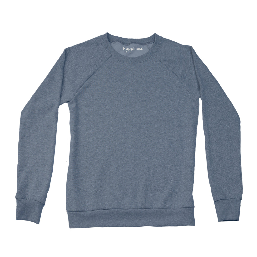 Women's Plain Crew Sweatshirt, Heather Navy-0