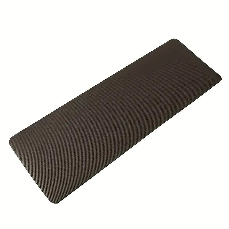 Premium 0.8cm Thick Black Yoga Mat with Carry Strap-1