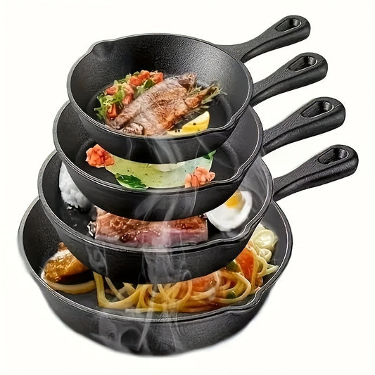 Pre-Seasoned Cast Iron Skillet Set (4pcs)-0