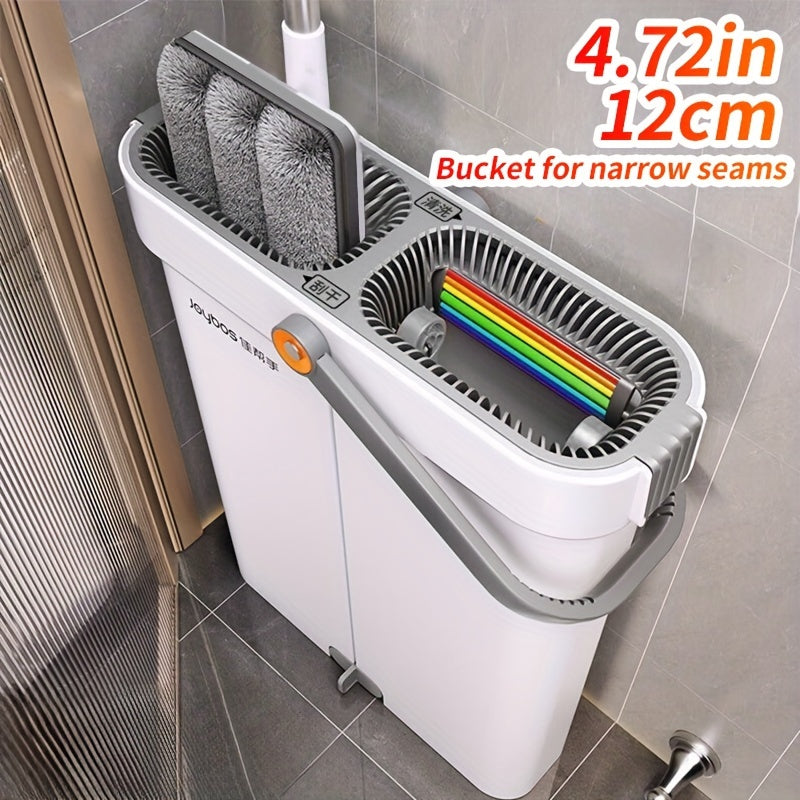Flat Mop and Bucket Set with 3 Microfiber Pads-2