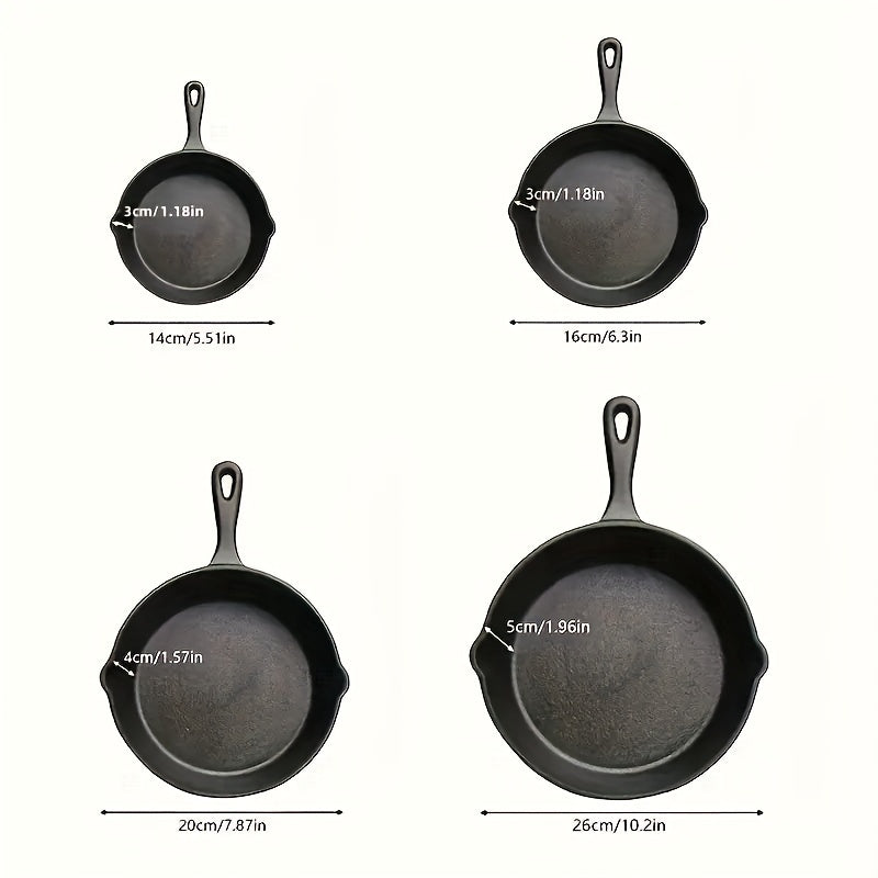 Pre-Seasoned Cast Iron Skillet Set (4pcs)-2