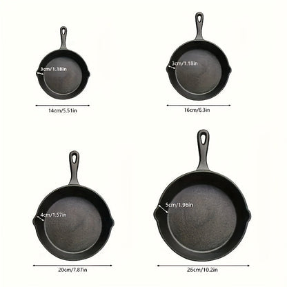 Pre-Seasoned Cast Iron Skillet Set (4pcs)-2