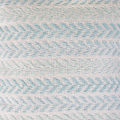 18" Light Blue And White Chevron Cotton Throw Pillow-6