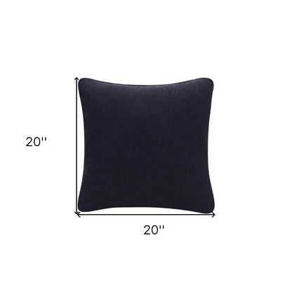 20" X 20" Black Linen Zippered Pillow-8