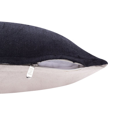 20" X 20" Black Linen Zippered Pillow-2