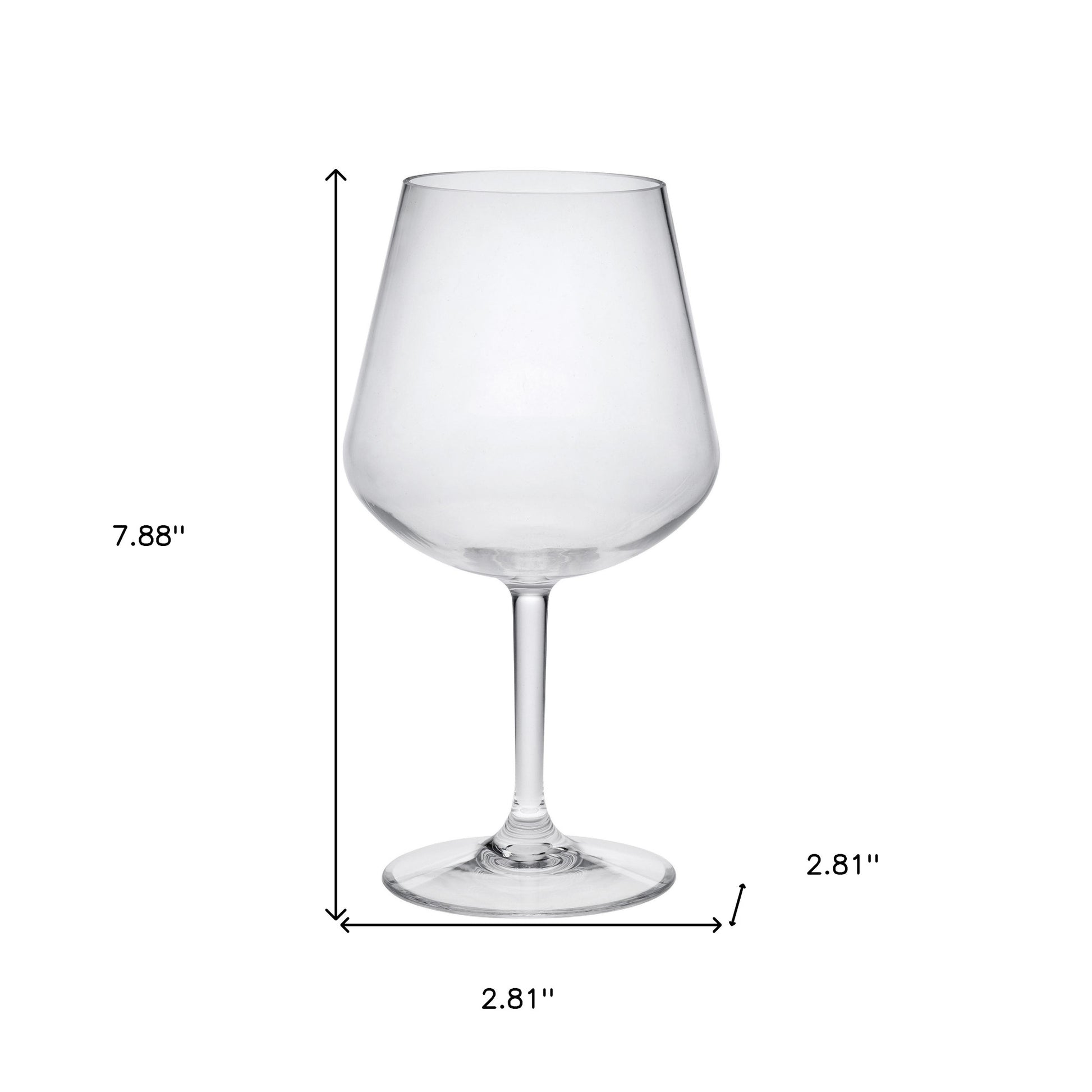 Set of Four Clear Tritan Plastic Stemmed All Purpose Wine Glasses-5