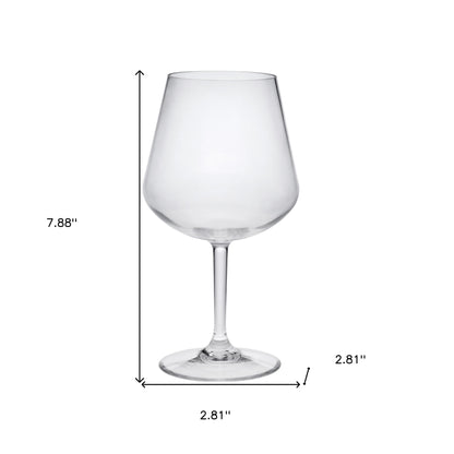 Set of Four Clear Tritan Plastic Stemmed All Purpose Wine Glasses-5