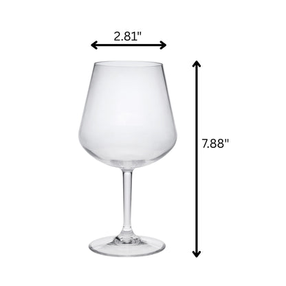 Set of Four Clear Tritan Plastic Stemmed All Purpose Wine Glasses-7
