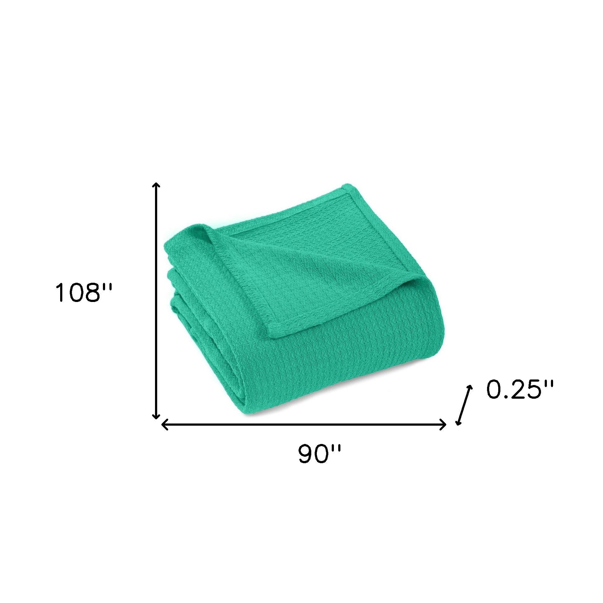 King Turquoise Cotton Waffle Weave Honeycomb Blanket-6