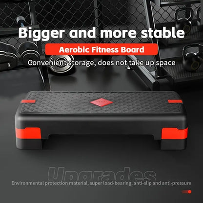 Adjustable Sports Fitness Pedal with Pull Rope - 81cm, Black and Red-4