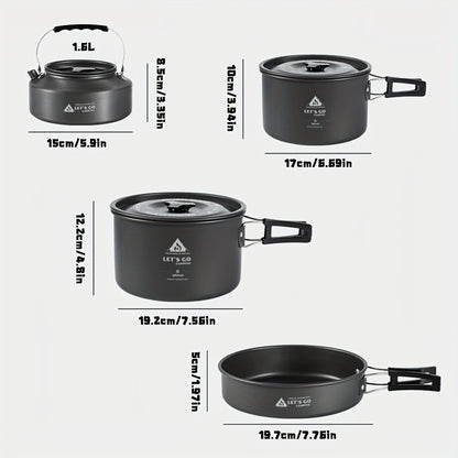 4pcs Aluminum Camping Cookware Set for Outdoor Cooking-3