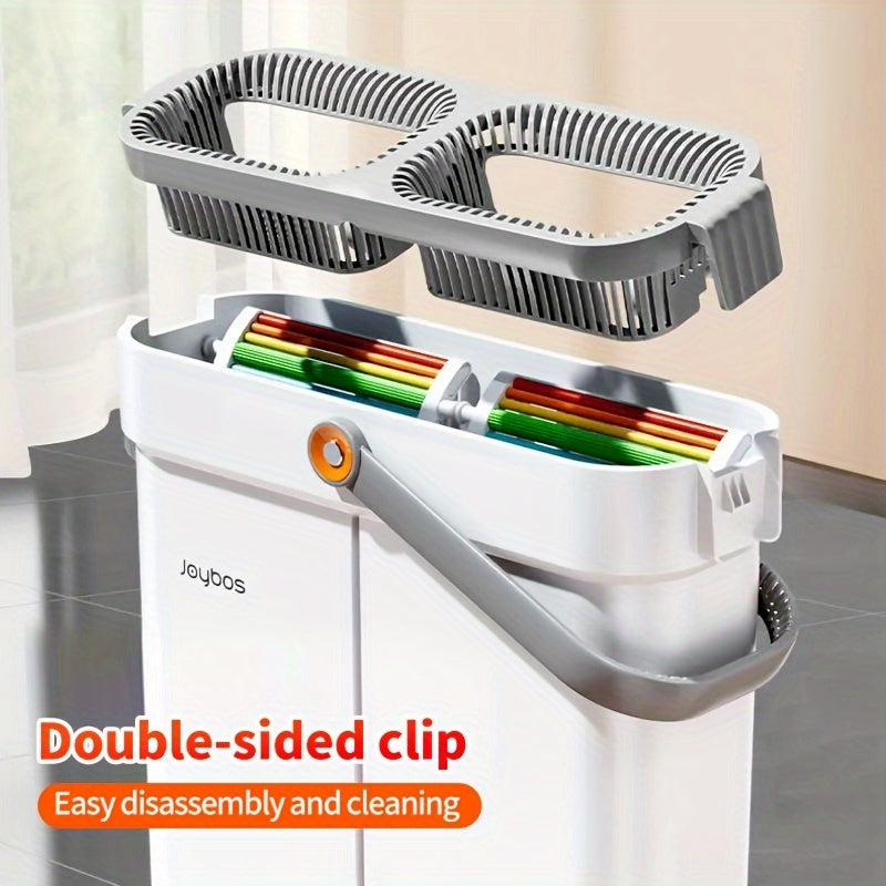Flat Mop and Bucket Set with 3 Microfiber Pads-4