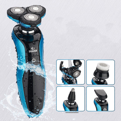 Gold & Blue Three-Blade Electric Shaver-1
