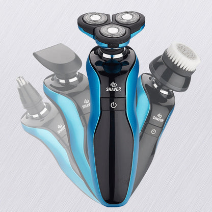 Gold & Blue Three-Blade Electric Shaver-2