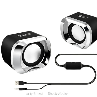 Portable Bass Computer Speakers with Subwoofer (Black)-1