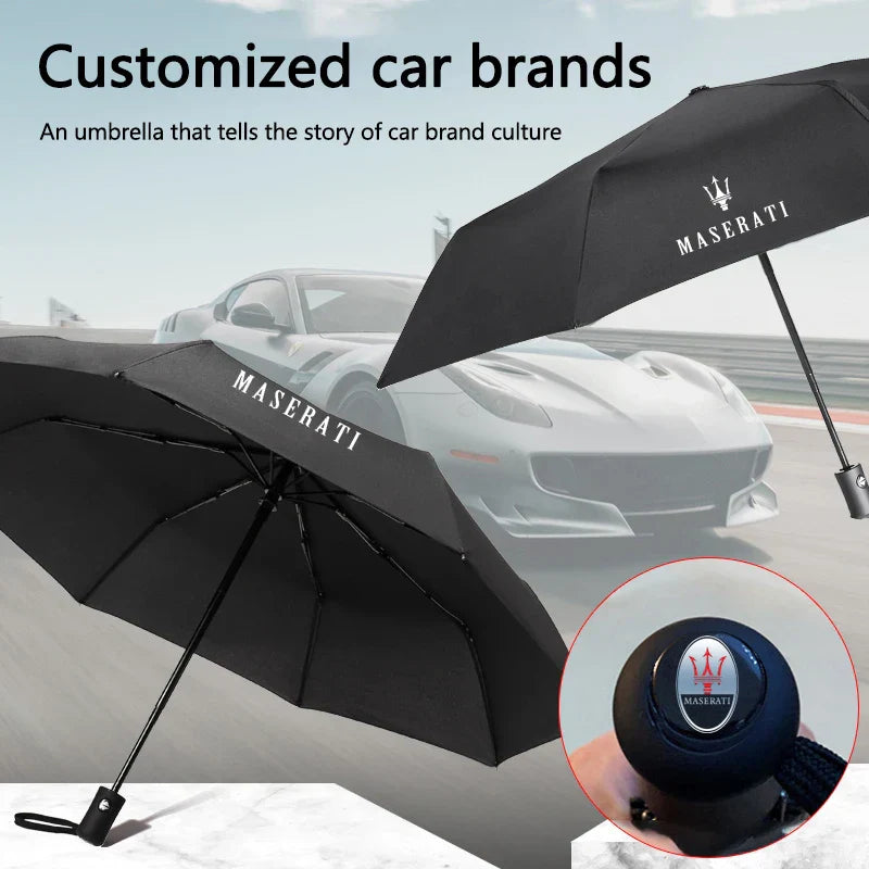 Portable Folding Car Umbrella–Automatic Sunshade Black-3