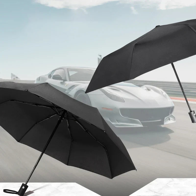 Portable Folding Car Umbrella–Automatic Sunshade Black-4