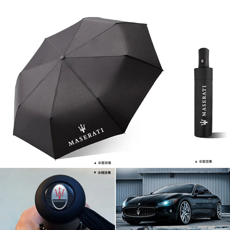 Portable Folding Car Umbrella–Automatic Sunshade Black-2