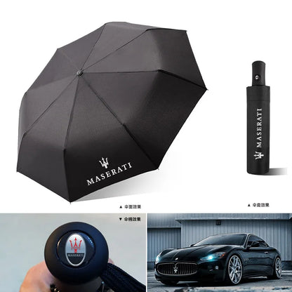 Portable Folding Car Umbrella–Automatic Sunshade Black-2