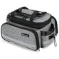 Expandable Rear Rack Bike Bag Trunk Pannier Grey-0