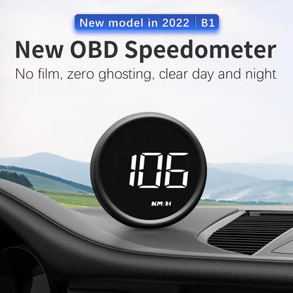 AD B1 HeadUp Display HUD OBD2 Speedometer Gauge Black-1