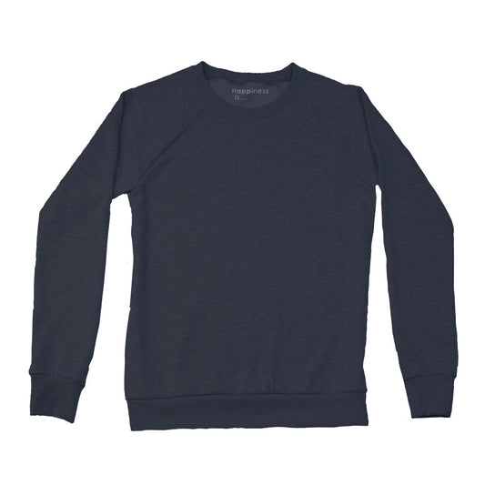 Women's Plain Crew Sweatshirt, True Navy-0