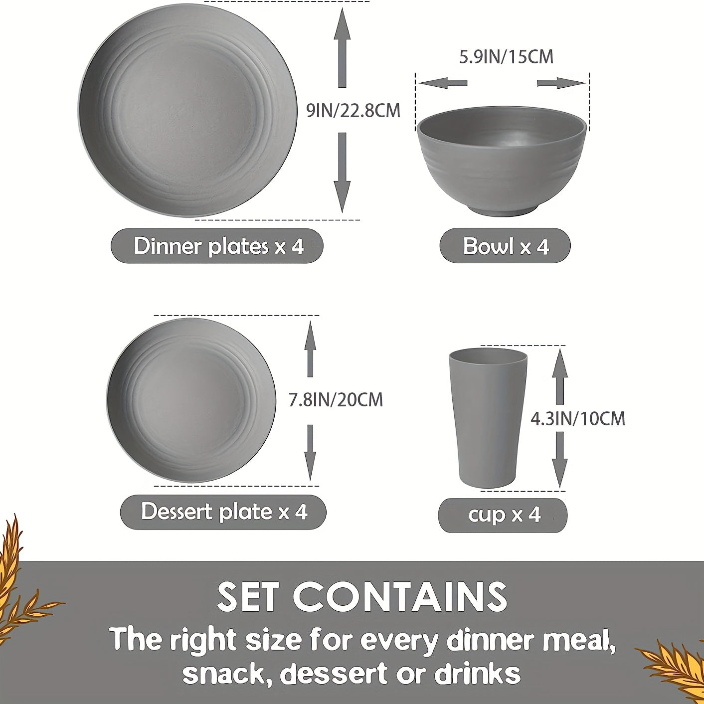 Outdoor Dinnerware Set for Camping & Travel (16pcs)-2