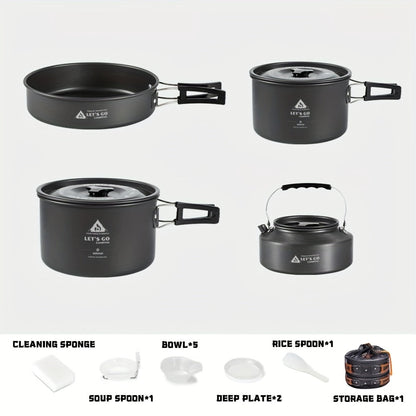 4pcs Aluminum Camping Cookware Set for Outdoor Cooking-2
