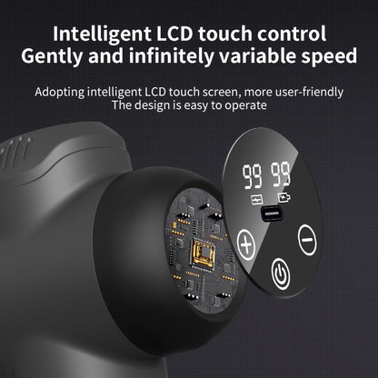 99-Level Fascia Gun Muscle Massager with LED Screen(Black)-4